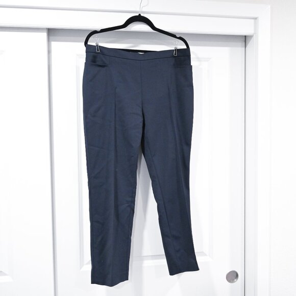 Akris Punto Size 14 Navy Franca Mid-Rise Cropped Pants - Picture 3 of 11